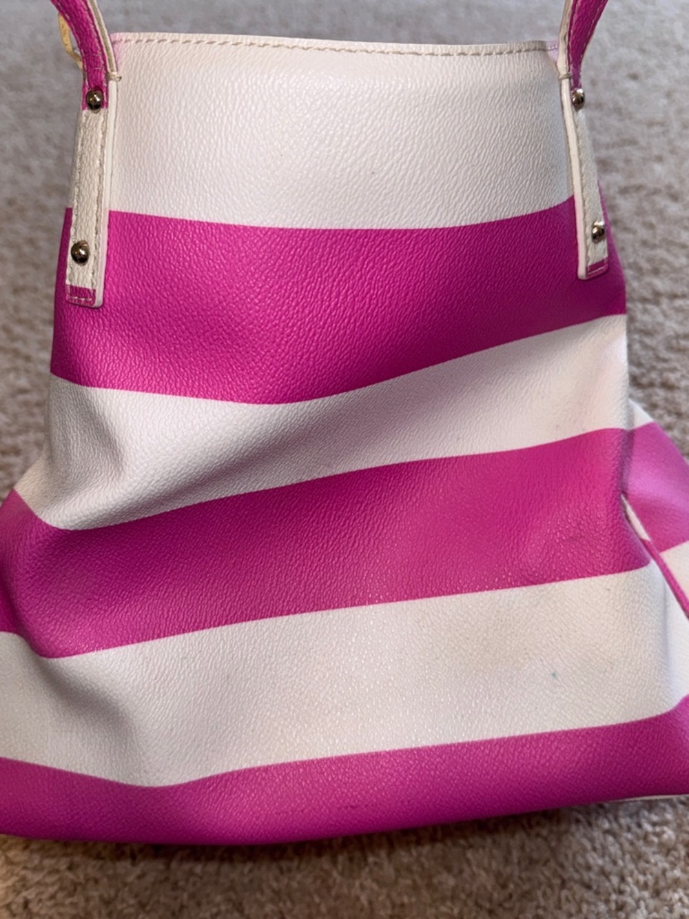 kate spade Pink and White Striped Leather Tote - Picture 4 of 8
